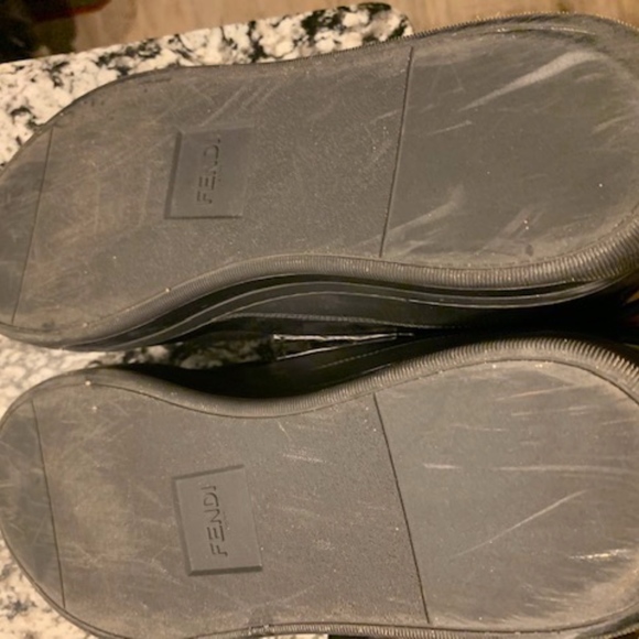 FENDI 12 MONSTER YELLOW INTERIOR FUR LEATHER SHOE - Picture 4 of 5